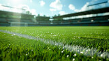 Lawn in the soccer stadium. - Grass close up in sports arena. - background.
