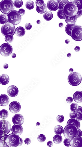 Vitamin D3 round capsules.