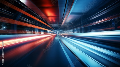Blurred motion in an urban tunnel