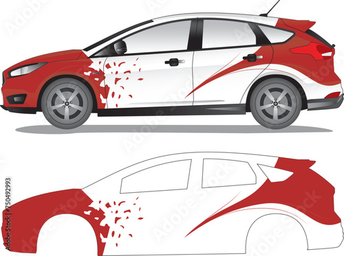 Racing car decal vector illustration (ID: 750492993)