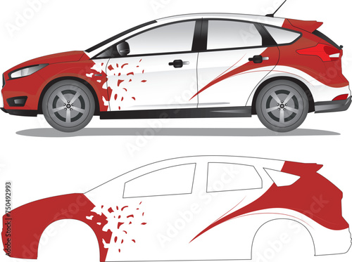 Racing car decal vector illustration