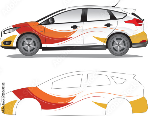 Racing car decal vector illustration (ID: 750493182)