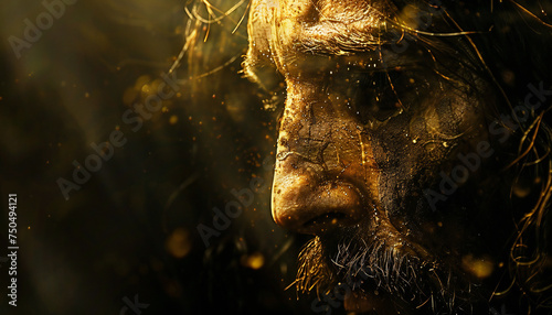 Fictitious recreation of face of Christ