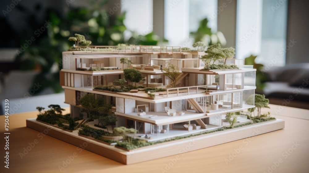 Condo house modern contemporary style on table Condo house modern contemporary style on table