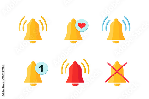 notification or ringing sounds vector icon  yellow bell symbol  web icon set  reminder alarm sign