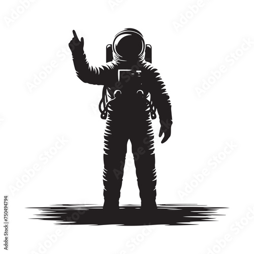 Space Pioneer: Vector Astronaut Silhouette - Embarking on Cosmic Adventures Beyond Earth's Horizon. Astronaut Illustration, Astronaut vector