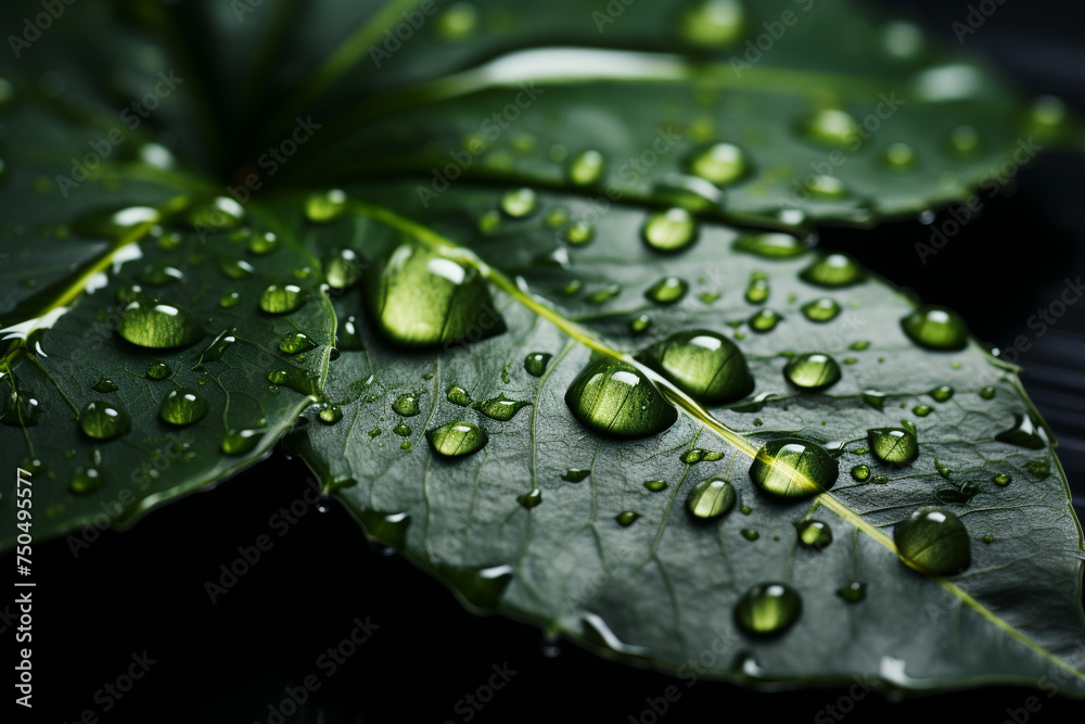 Green leaf with water droplet, Bio Circular Green Economy concept. Green leaf with water droplet, Bio Circular Green Economy concept.