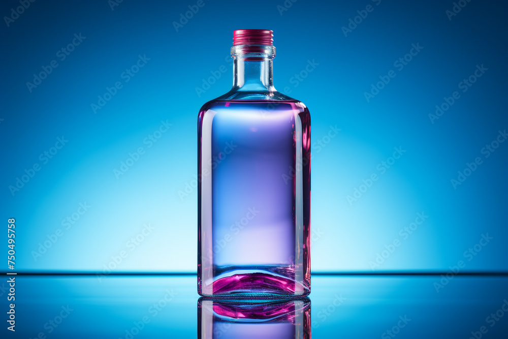 Holographic Glass Bottle in Nature Holographic Glass Bottle in Nature