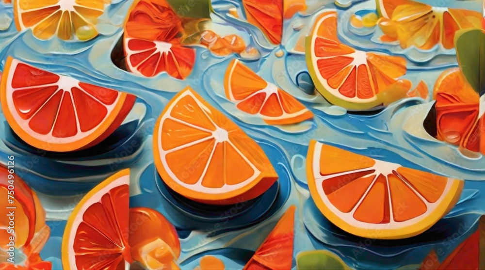 orange cute slices with splash of water on the orange abstract slices of the orange abstract orange background orange cute slices with splash of water on the orange abstract slices of the orange abstract orange background