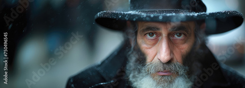 Generative AI, Portrait of religious orthodox jewish man, photo close up photo