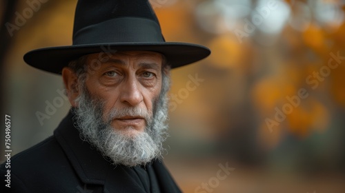 Generative AI, Portrait of religious orthodox jewish man, photo close up © Rymma