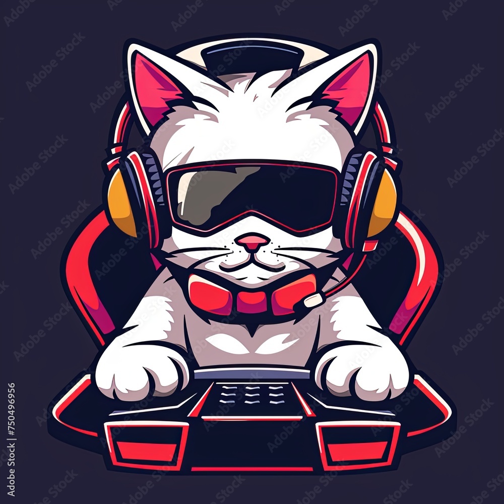 Game Master: Cat Gaming Mascot Design
