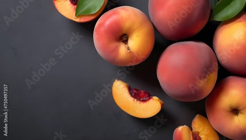Peaches fruit  Isolated, white background. © Mitica