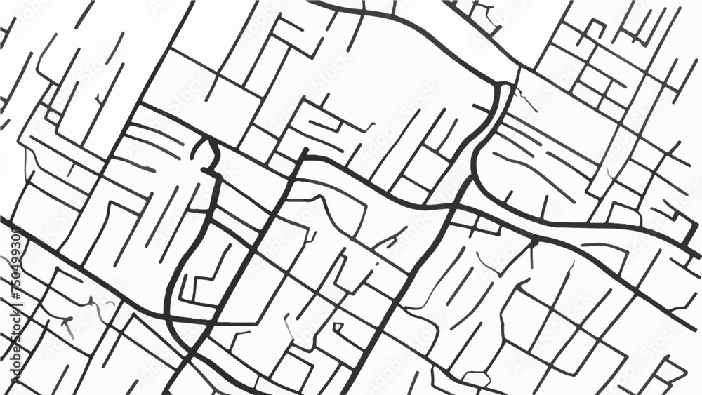street map of city, seamless map pattern of road, clean top view of the day time city map.