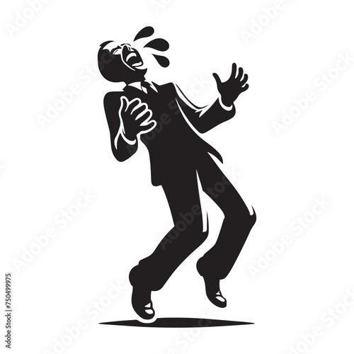 Glee Echoes: Vector Laughing Person Silhouette - Capturing Joyful Reactions in Expressive Form with Delightful Charm. laughing person vector, laughing person Illustration.