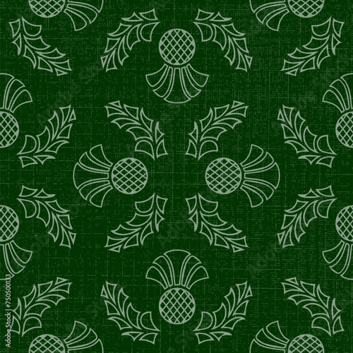 Seamless floral pattern with thistle