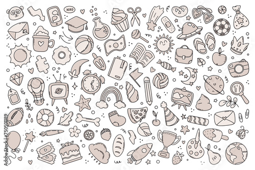 ute doodle sketch drawing elements for kids