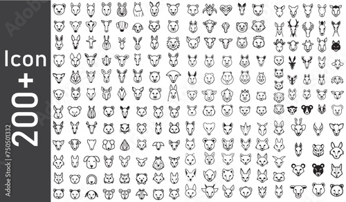 Animals logos collection. Animal logo set. Isolated on White background. animal modern line vector bundle.