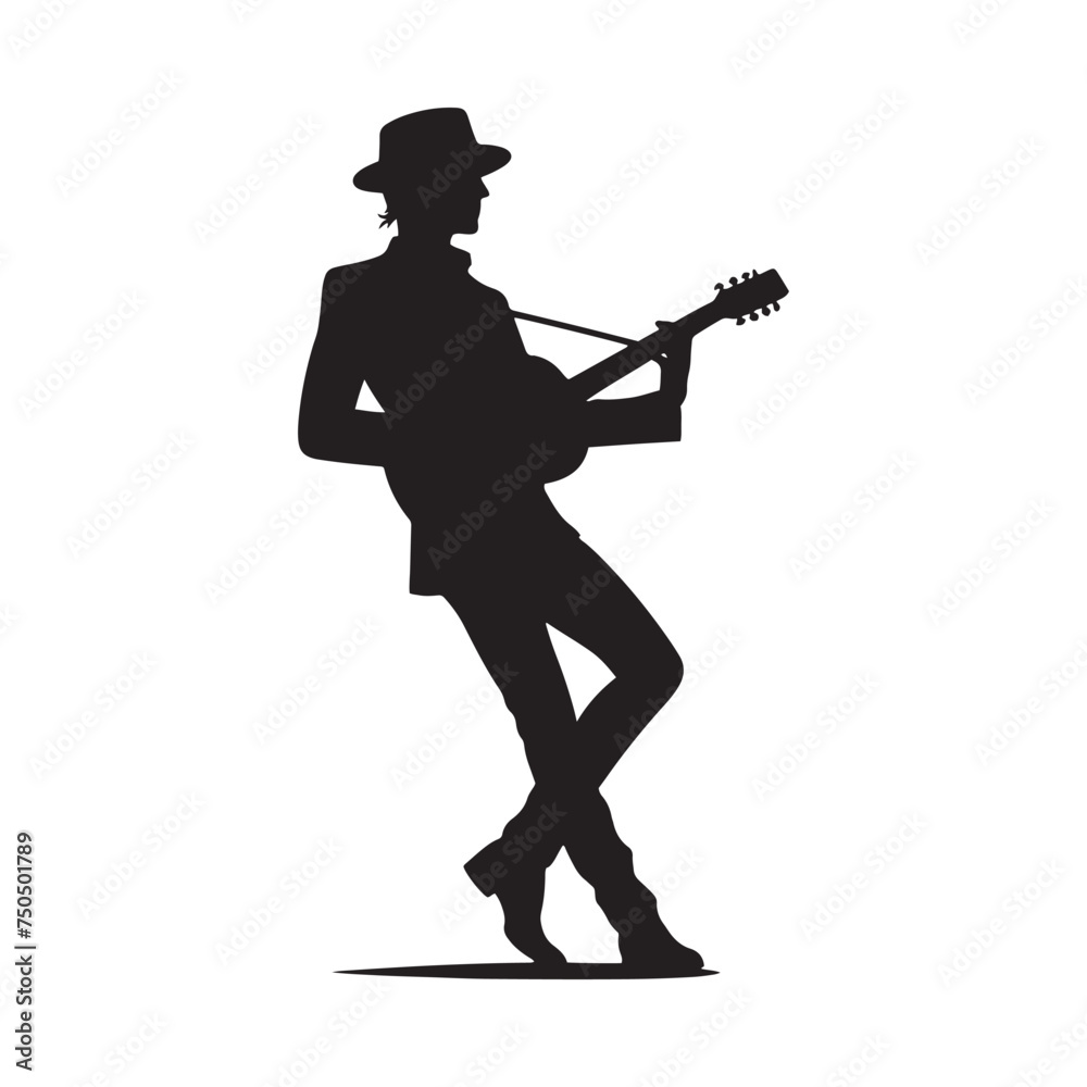 Melodic Harmony: Vector Musician Silhouette - Capturing the Rhythmic Essence of Musical Artistry in Graceful Form. musician vector, musician illustration.