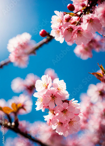 cherry blossoms in the garden. Selective focus.