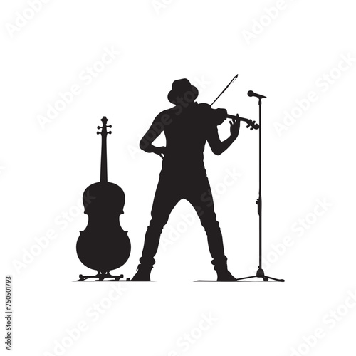 Melodic Harmony: Vector Musician Silhouette - Capturing the Rhythmic Essence of Musical Artistry in Graceful Form. musician vector, musician illustration.