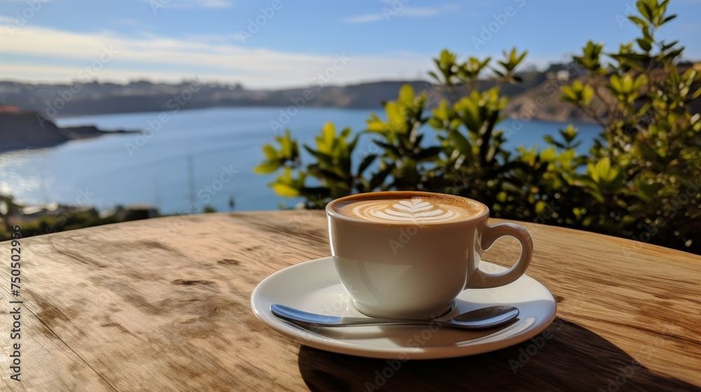 Enjoy a cup of coffee with a stunning sea view