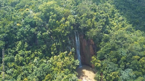 waterfall el limon in samana in the mountain in dominicna republic photo