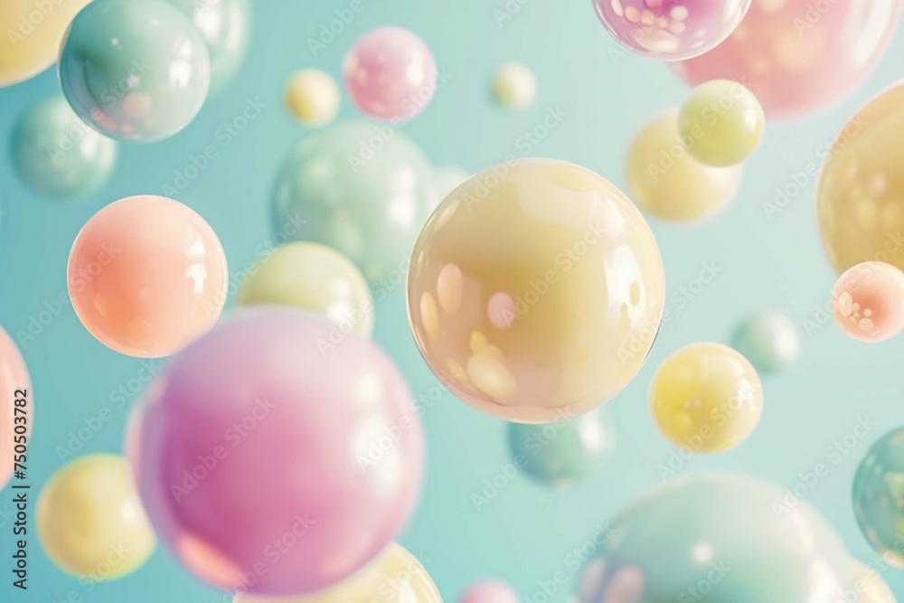 Geometric shapes: Pastel spheres abstract background