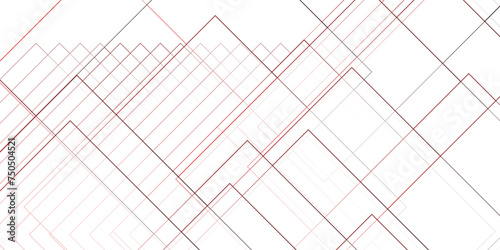 Abstract white and red background design with layers of Geometric squares with digital connection of lines.vector futuristic digital landscape with lines.Futuristic geometric shape realistic lines