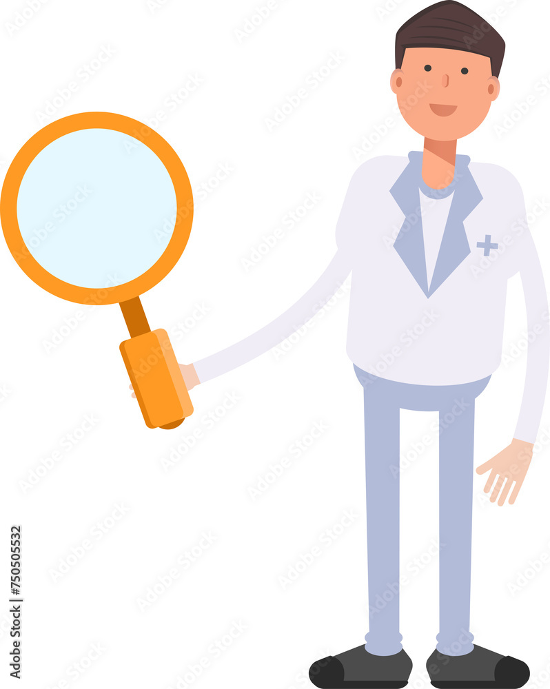 Physician Character Holding Magnifier
Physician Character Holding Magnifier
