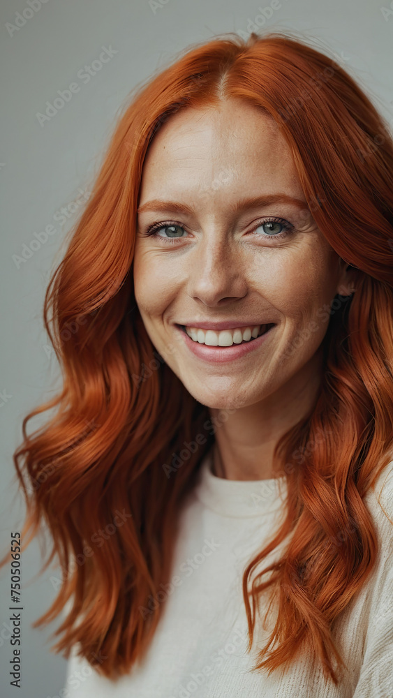 Gorgeous white young woman with red hair and freckles. Gorgeous white young woman with red hair and freckles.