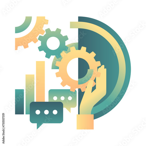 Hand connecting gears - Business Management