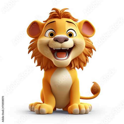cartoon lion on white background
