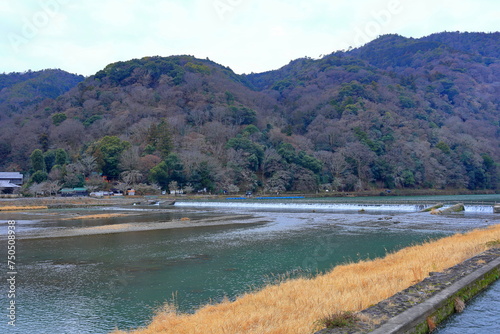 Arashiyama and Sagano area, a pleasant, touristy district in Kyoto, Japan