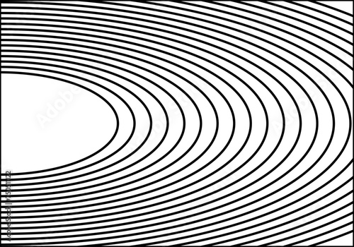 Fondo de círculos y óvalos concéntricos de trazado negro. 