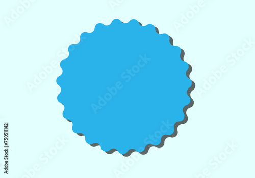 Icono de pegatina azul o sello en fondo auzl. 