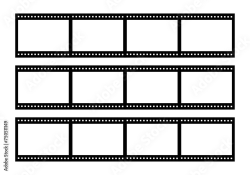 Tira o carrete de película sobre fondo blanco. 