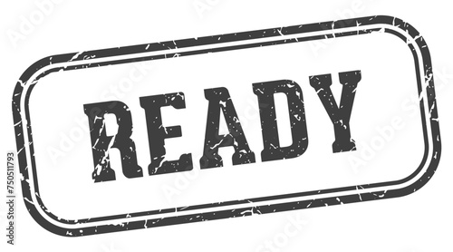 ready stamp. ready rectangular stamp on white background