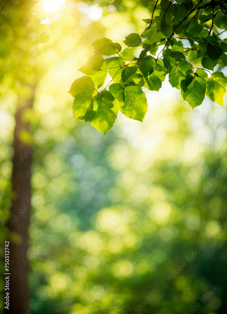 sun rays through the trees in the park. Selective focus.