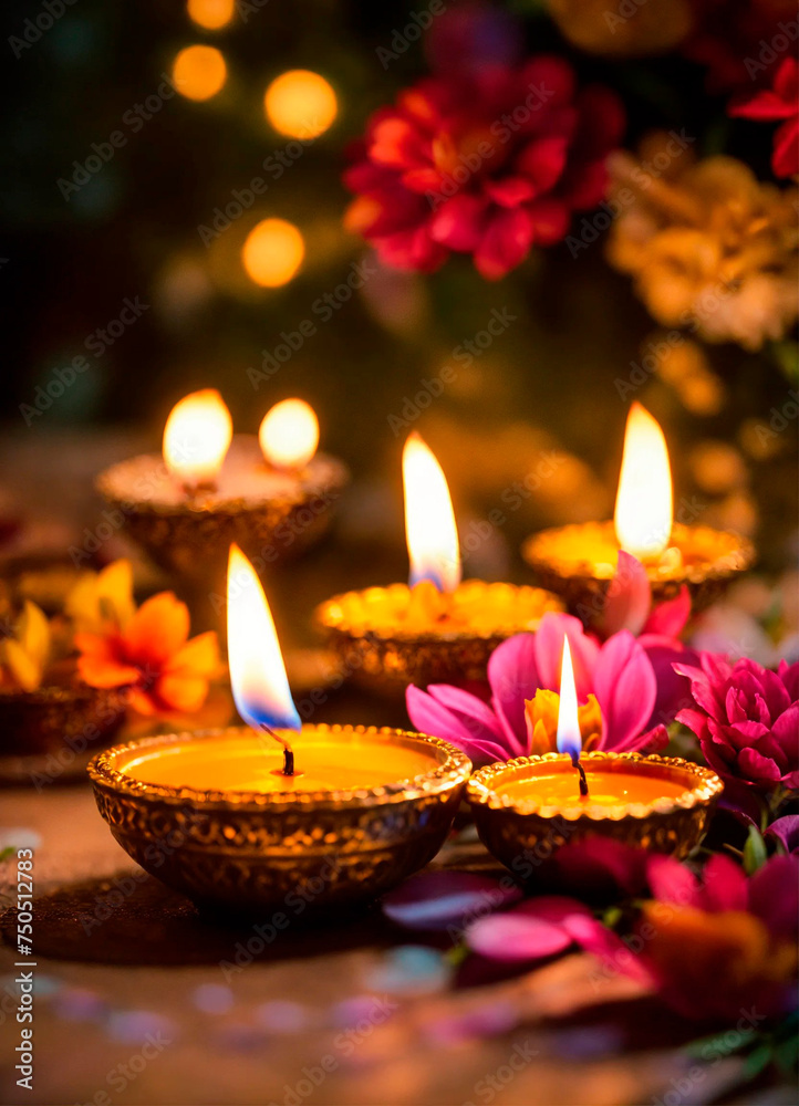 burning candles for Diwali. Selective focus. burning candles for Diwali. Selective focus.