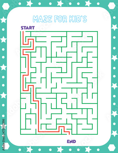 Maze for kids illustration
