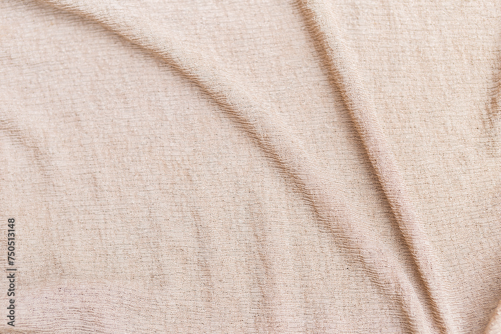 Fototapeta premium Blank waving rough fabric texture background, fabric pattern background