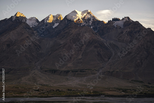 Mountains over the Padum town in Zanskar