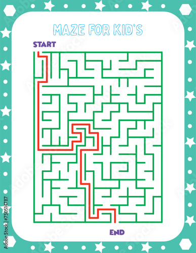 Maze for kids illustration