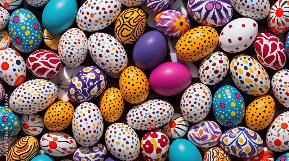 Variety of colorful eggs used in Easter festivities, adding vibrancy and joy to the celebration of this special holiday.
Variety of colorful eggs used in Easter festivities, adding vibrancy and joy to the celebration of this special holiday.