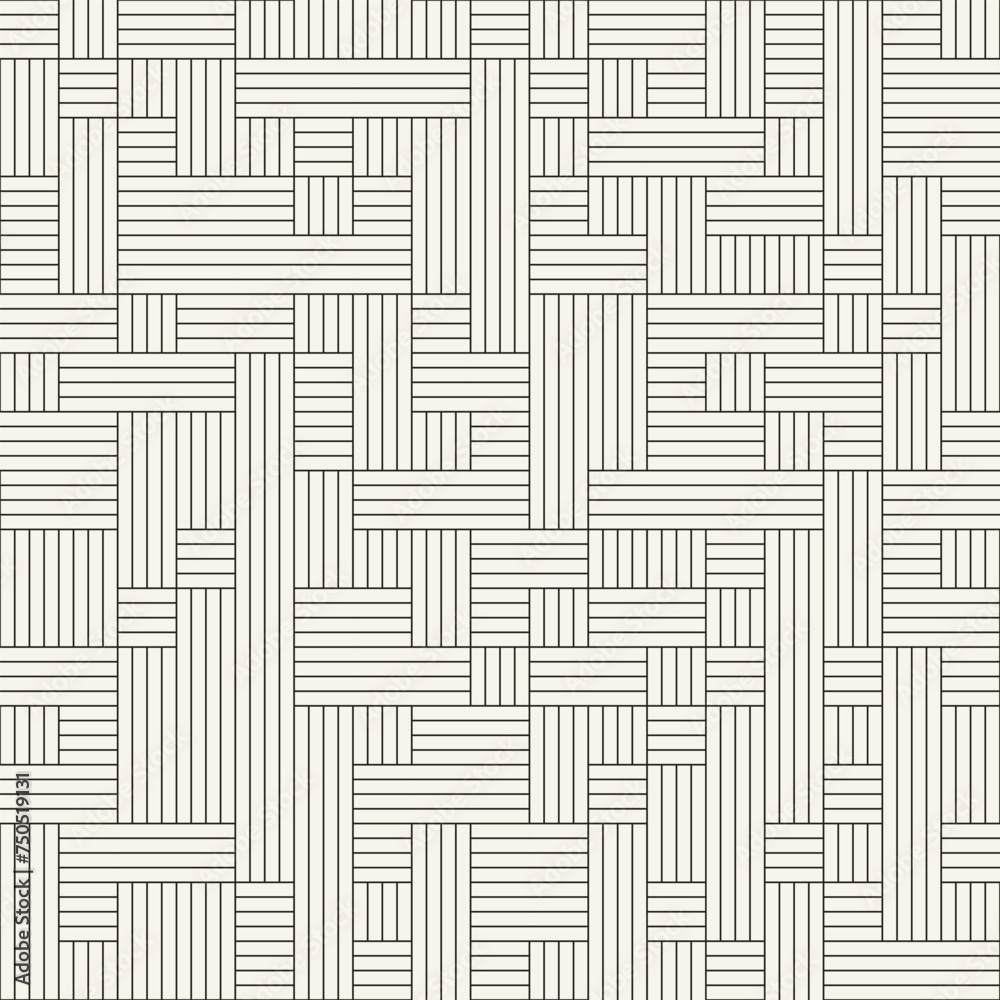 Vector seamless pattern. Repeating geometric elements. Stylish monochrome background design.