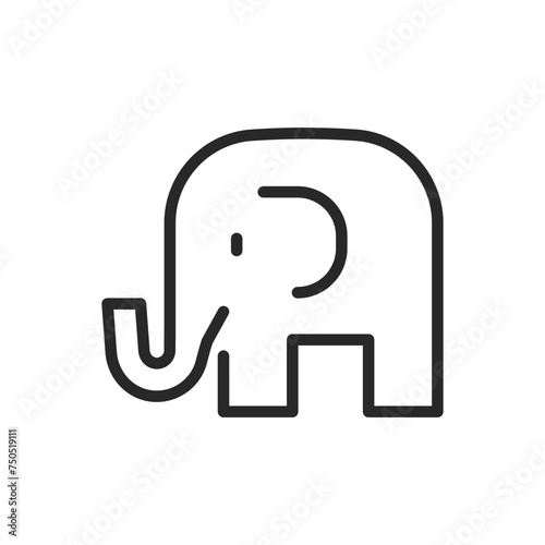 Republican Party Elephant Icon, Conservative Political Symbol, GOP Outline Vector Sign Design for Campaigns and Political Representation.