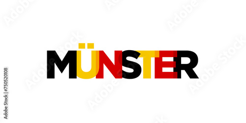 Munster Deutschland, modern and creative vector illustration design featuring the city of Germany for travel banners, posters, and postcards.