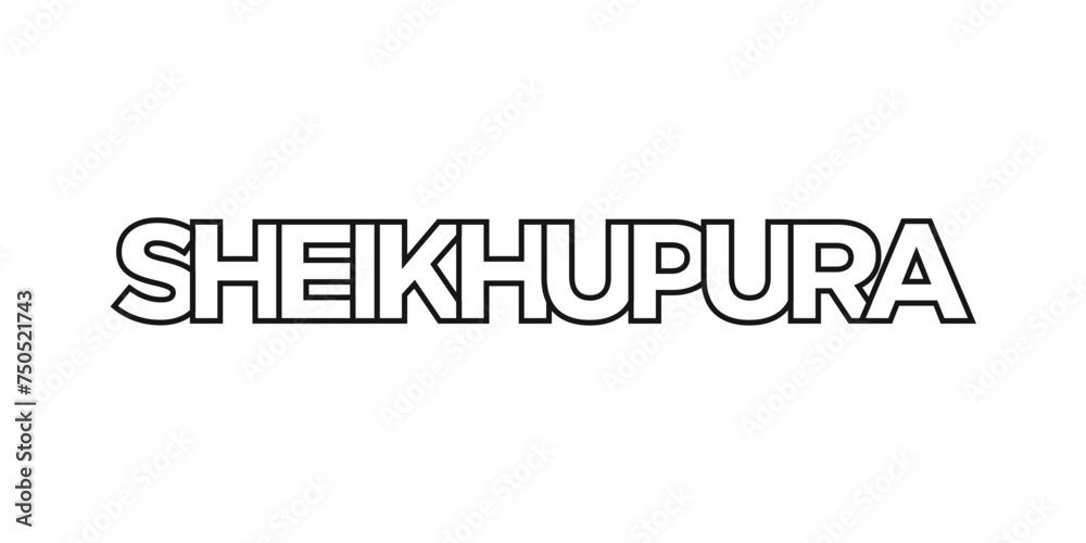 Sheikhupura in the Pakistan emblem. The design features a geometric style, vector illustration with bold typography in a modern font. The graphic slogan lettering. Sheikhupura in the Pakistan emblem. The design features a geometric style, vector illustration with bold typography in a modern font. The graphic slogan lettering.
