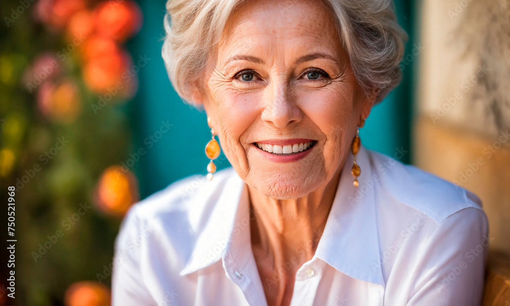 portrait of a beautiful elderly woman. Selective focus. portrait of a beautiful elderly woman. Selective focus.